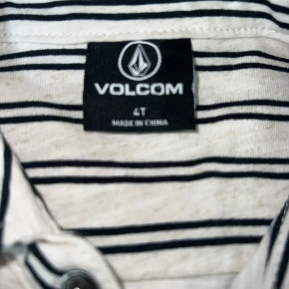Volcom Roll Sleeve Shirt | Boys Size 4T |White Sand| NEW w/tags |MSRP $50.00